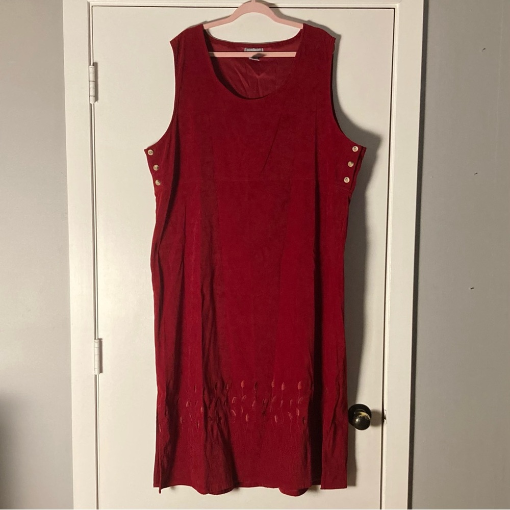 ⭐️ Vintage Jane Ashley Women Embroidered Velvet Sleeveless Maxi Dress Size 2X